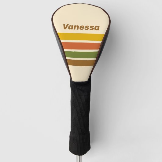 Sunrise Clover Across Striping with Name ゴルフヘッドカバー (正面)