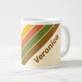 Sunrise Clover Stripes with Name ジャンボコーヒーマグカップ (正面右)