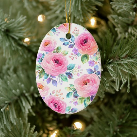 Sunrise Floral Boho Custom Name Design             セラミックオーナメント (ツリー)