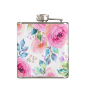 Sunrise Floral Boho Custom Name Design             フラスク (裏面)