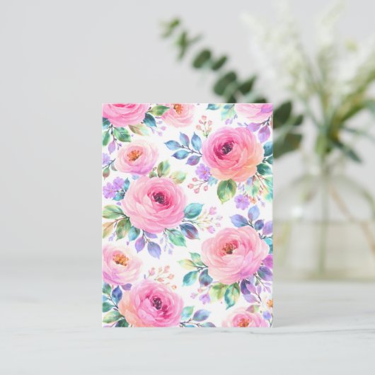 Sunrise Floral Boho Custom Name Design             ポストカード (スタンド正面)