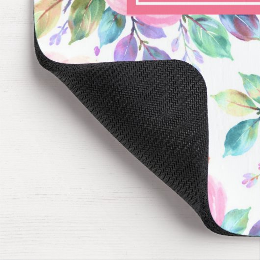 Sunrise Floral Boho Custom Name Design             マウスパッド (コーナー)