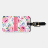 Sunrise Floral Boho Custom Name Design             ラゲッジタグ (正面横)