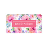 Sunrise Floral Boho Custom Name Design             ラベル (正面)