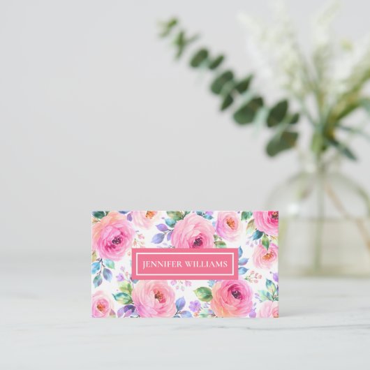 Sunrise Floral Boho Custom Name Design             名刺 (スタンド正面)