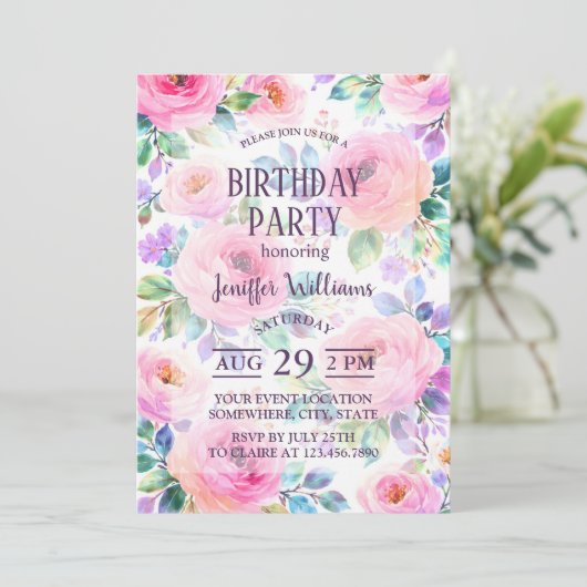 Sunrise Floral Boho Custom Name Design             招待状 (スタンド正面)