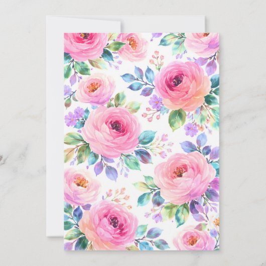 Sunrise Floral Boho Custom Name Design 招待状 (裏面)