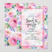 Sunrise Floral Boho Custom Name Design 招待状 (正面/裏面)