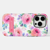 Sunrise Floral Boho Custom Name Design             Case-Mate iPhoneケース (裏面 (横))
