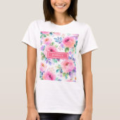 Sunrise Floral Boho Custom Name Design             Tシャツ (正面)