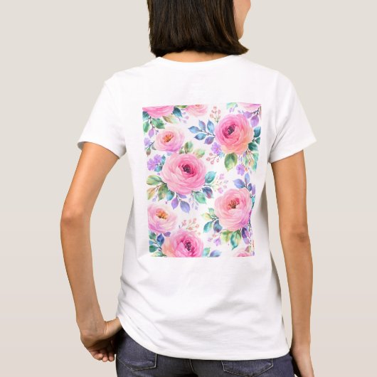Sunrise Floral Boho Custom Name Design             Tシャツ (裏面)