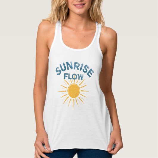 Sunrise Flow Retro Sun Graphic Print Vinyasa Yoga  タンクトップ (正面)