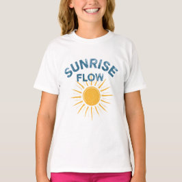 Sunrise Flow Retro Sun Graphic | Yoga Beach Girl's Tシャツ