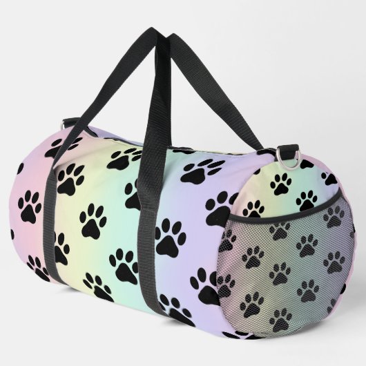 Sunrise Gradient Paw Print Pet Bag ダッフルバッグ (右コーナー)