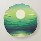 Sunrise in the sea illustration apparel,art,beauti ラウンドクッション (裏面)