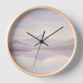 Sunrise Mountain Wall Clock – Peaceful Nature Desi 壁時計 (正面)