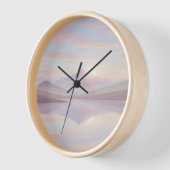 Sunrise Mountain Wall Clock – Peaceful Nature Desi 壁時計 (傾斜)