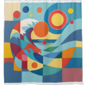 Sunrise Ocean Wave シャワーカーテン (正面)