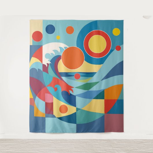 Sunrise Ocean Wave タペストリー (正面)