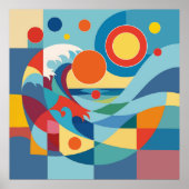 Sunrise Ocean Wave ポスター (正面)