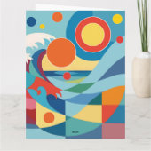Sunrise Ocean Wave Birthday Card カード (裏面)