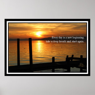 Sunrise on Lake Poster ポスター