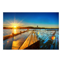 Sunrise on Lake Poster