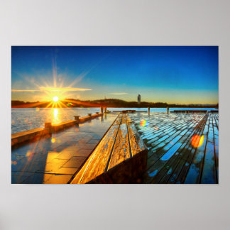 Sunrise on Lake Poster ポスター