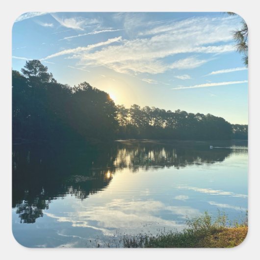 Sunrise Over A Georgia Lake スクエアシール (正面)