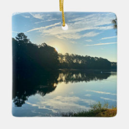 Sunrise Over A Georgia Lake セラミックオーナメント