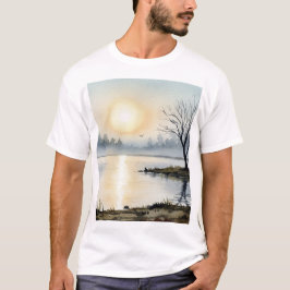 Sunrise over a lake tシャツ