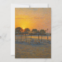Sunrise over a Mediterranean Beah マグネット招待状