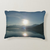 Sunrise over College Fjord Alaska写真 アクセントクッション (裏面)