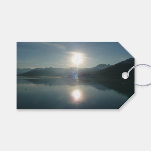 Sunrise over College Fjord Alaska写真 ギフトタグ (正面(横))