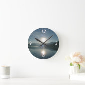 Sunrise over College Fjord Alaska写真 ラウンド壁時計 (ホーム)