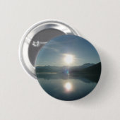Sunrise over College Fjord Alaska写真 缶バッジ (正面&裏面)