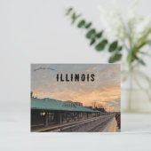 Sunrise Over Des Plaines Train Station Illinois ポストカード (スタンド正面)