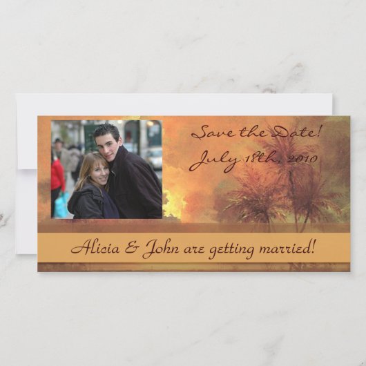 Sunrise Over Diamond Head Save the Dateフォトカード セーブザデート (正面)