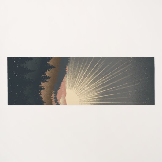 Sunrise Over Forest Mountains ヨガマット (裏面(横))