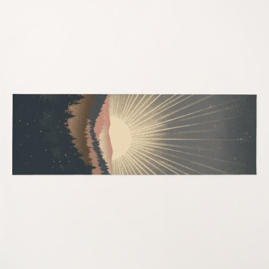 Sunrise Over Forest Mountains ヨガマット (正面(横))