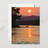 Sunrise Over Katun素晴らし River写真 ポストカード (正面/裏面)