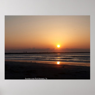 Sunrise over Port Aransas, Tx. ポスター