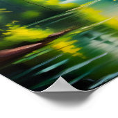 Sunrise over snow covered mountains and lake ポスター (角)