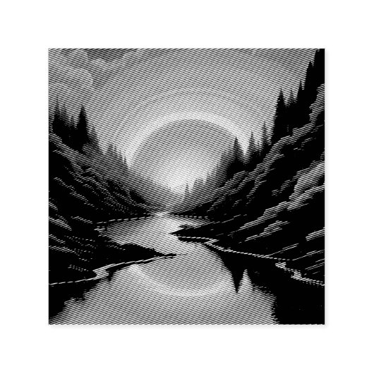 Sunrise Over The Lake セルフインキングスタンプ (デザイン)