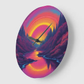 Sunrise Over The Lake ラージ壁時計 (傾斜)