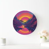 Sunrise Over The Lake ラージ壁時計 (ホーム)