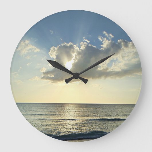 Sunrise Over the Quiet Coast ラージ壁時計 (正面)