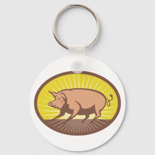 Sunrise Pig キーホルダー (正面)