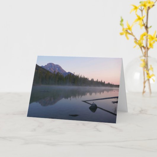 Sunrise Reflection at String Lake II カード (黄色い花)