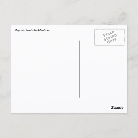 Sunrise Reflection at String Lake II ポストカード (裏面)